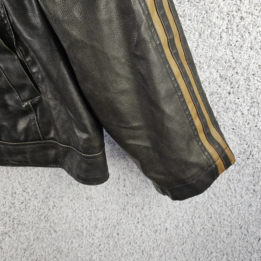 Vintage Arizona Jeans Co Faux Leather Racer Cafe Jacket Size 2XL Moto Quilted